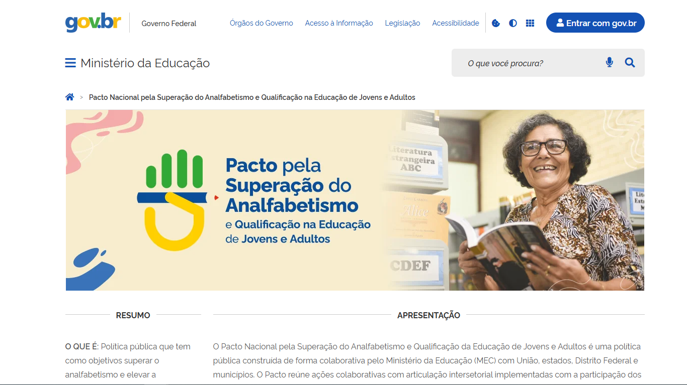 Nova página do Pacto EJA reúne cursos e materiais para aperfeiçoamento; confira